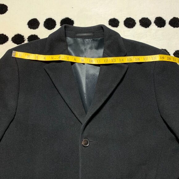 Hugo Boss Wool Trench Coat Large Black Preppy Old Money Corpcore 90s Overcoat - Picture 12 of 16